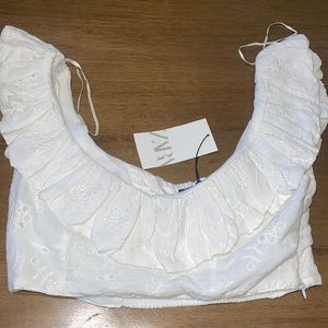 Zara off the shoulder crop top